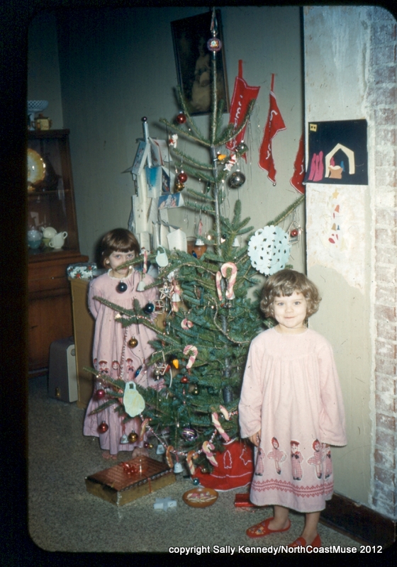 Of course my sister is right up front, I'm hiding behind the tree.  